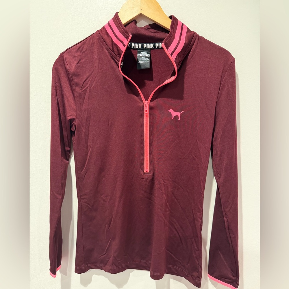PINK Victoria’s Secret Ultimate Quarter-Zip Pullover Small EUC